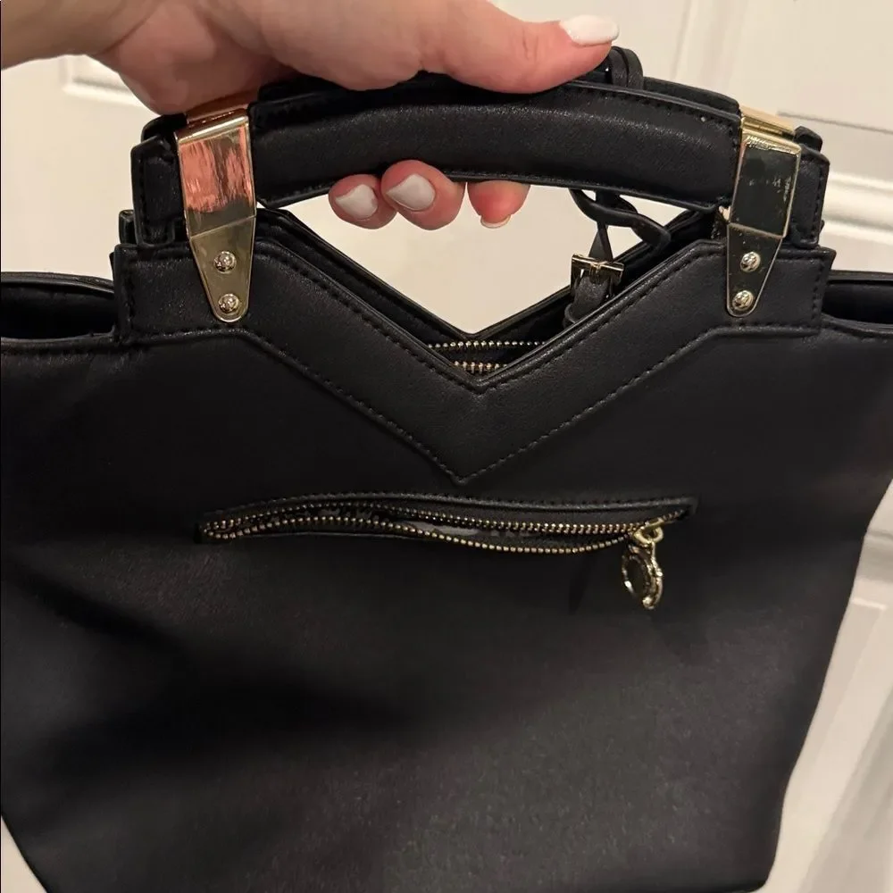 Catherine Malandrino Black and Gold Handbag